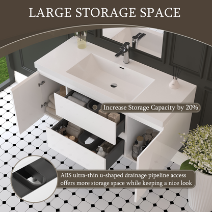 48" Angela - Floating Bathroom Vanity Glossy White V11-48GW