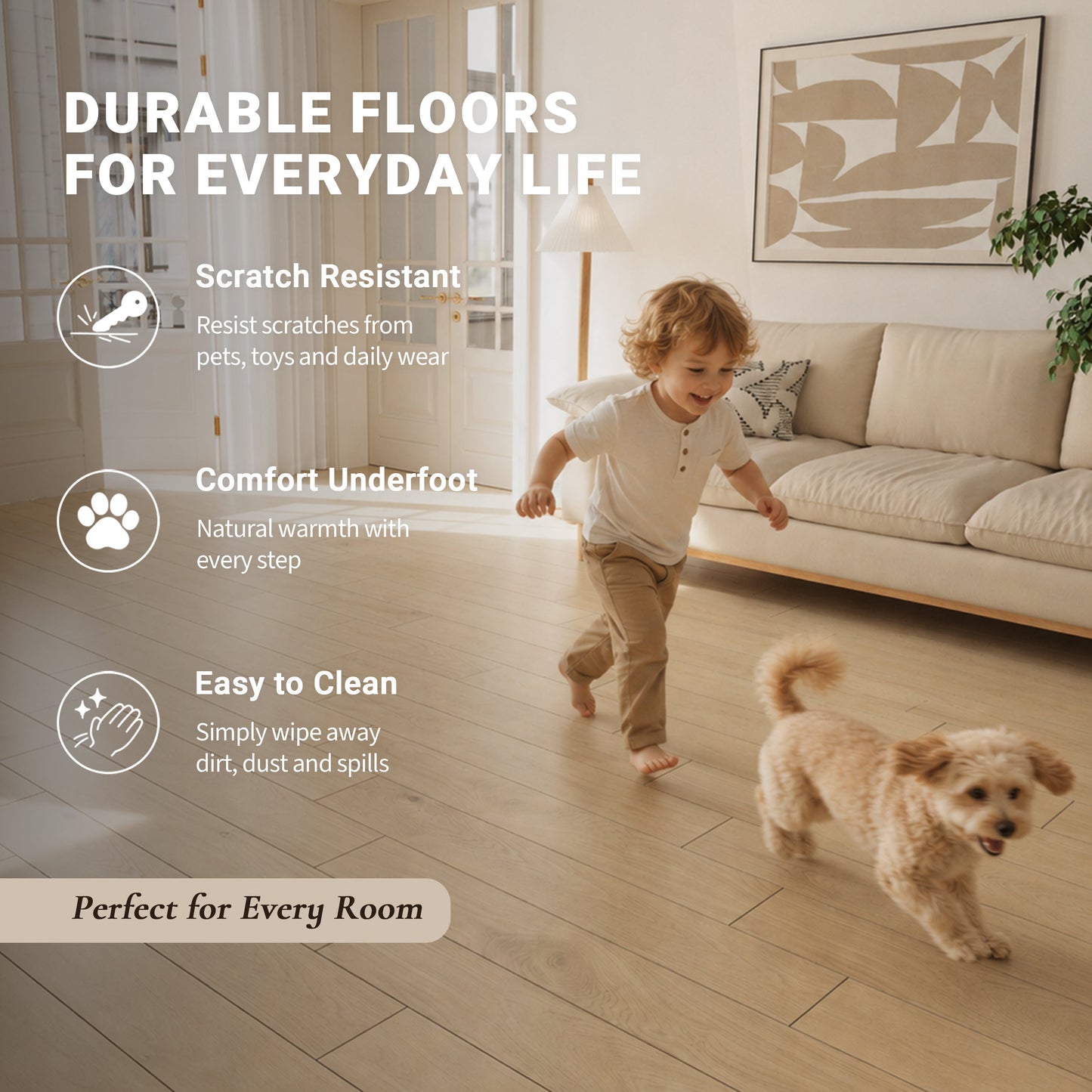 9/16" T x 7-1/2" W Multilayer Engineered Flooring T&G (19.63 Sq. Ft.), Sandy Oak F01-SO
