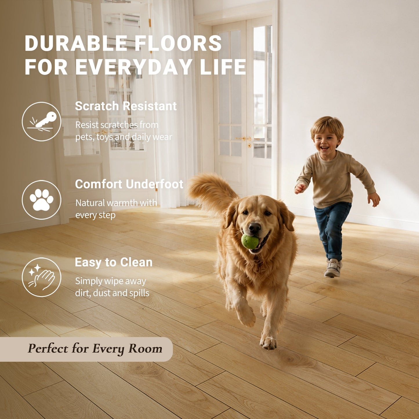 9/16" T x 7-1/2" W Multilayer Engineered Flooring T&G (19.63 Sq. Ft.), Nature Oak F01-NO