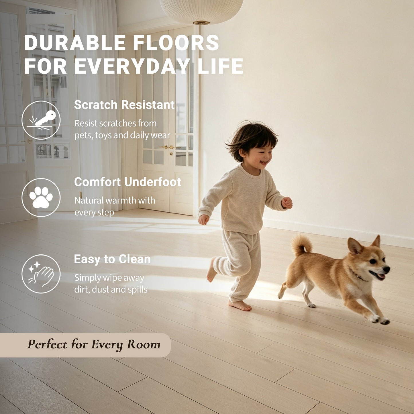 9/16" T x 7-1/2" W Multilayer Engineered Flooring T&G (19.63 Sq. Ft.), Pearl F01-PR