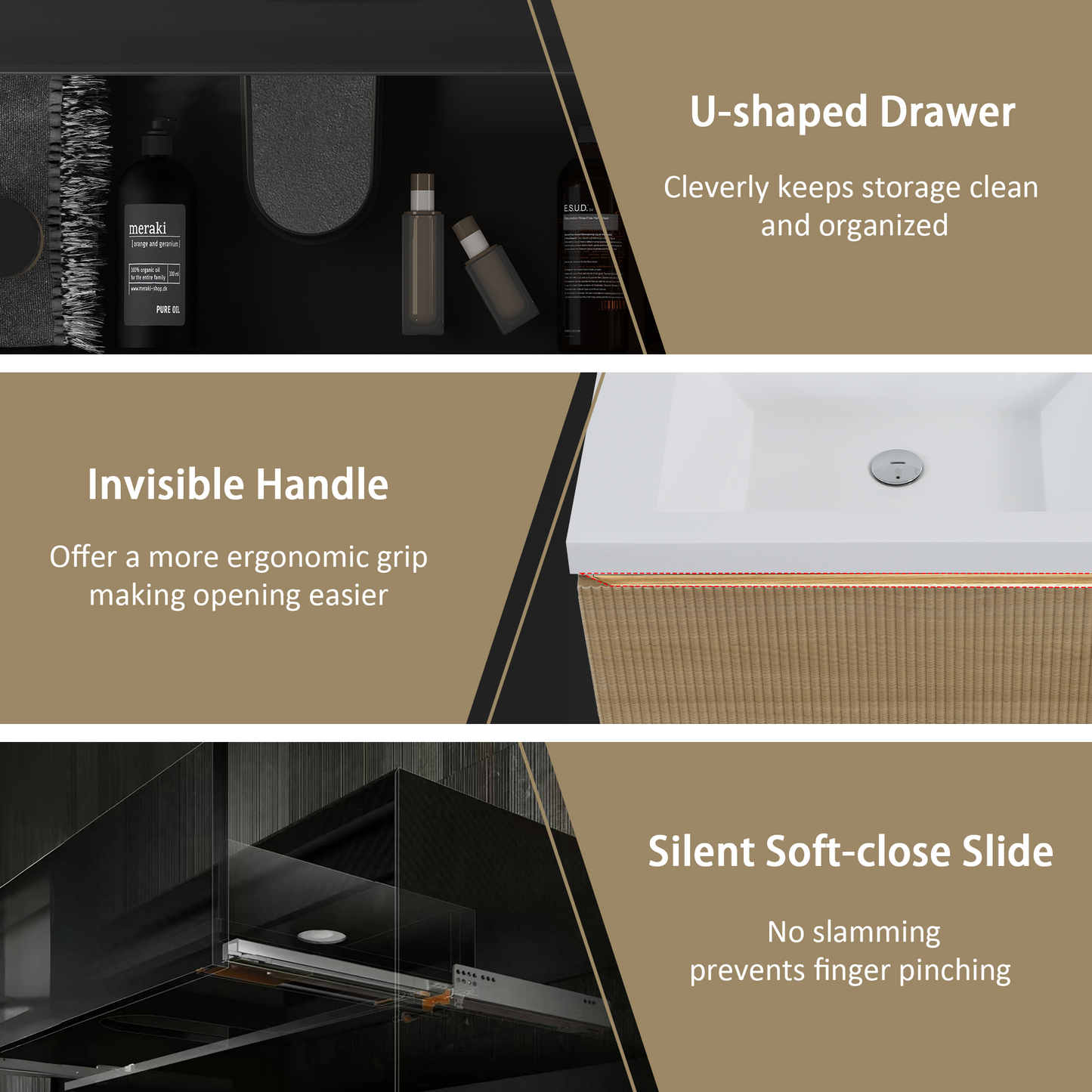 48" Liner - Floating Bathroom Vanity, Natural Oak V16-48NOW