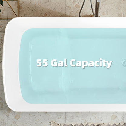 49" Acrylic Freestanding Japanese Sit-in Soaking Bathtub, Glossy Black AMA-49B