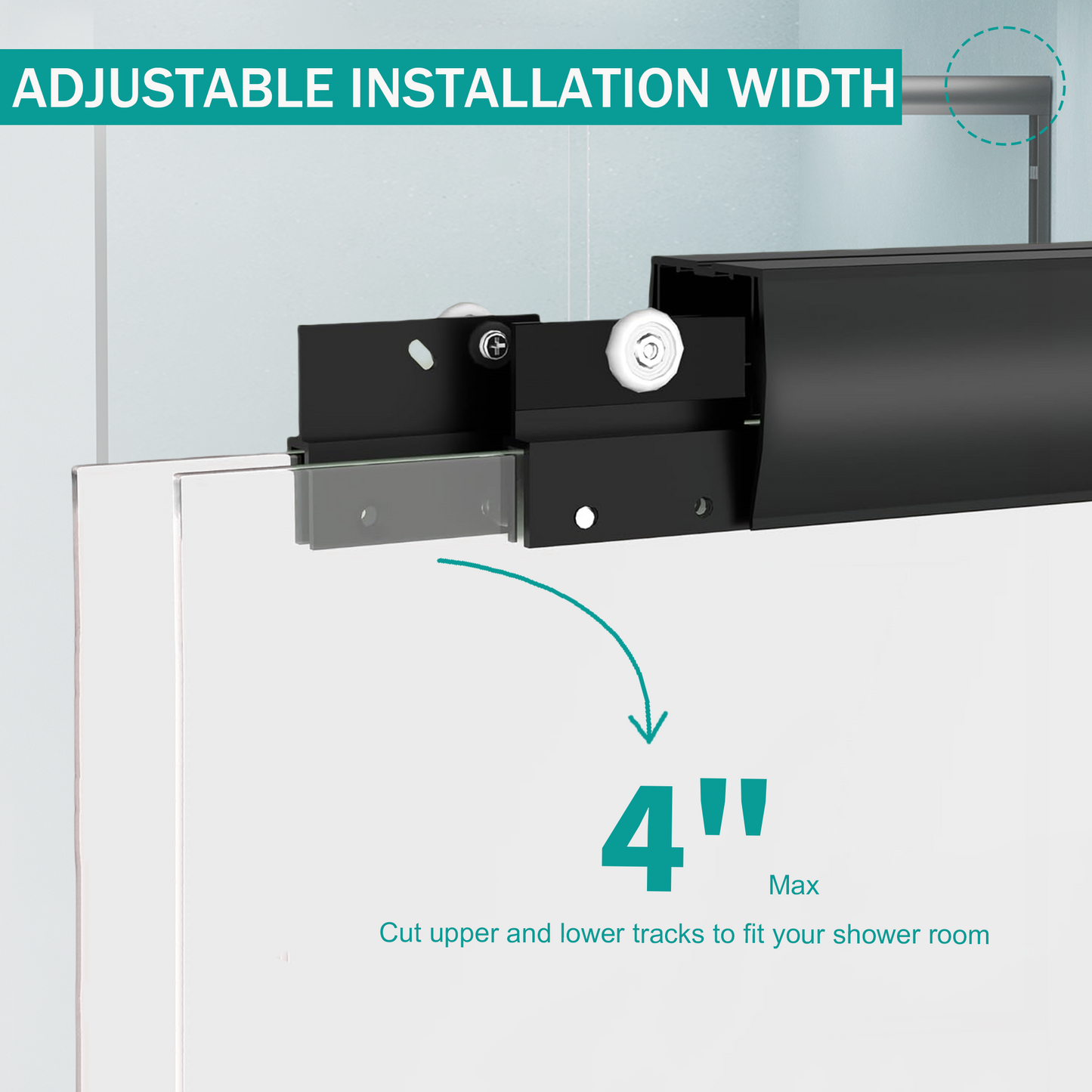 56" - 60" W x 58" H Semi-Frameless Double Sliding Tub Shower Door, D03-T60