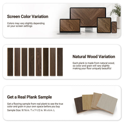 9/16" T x 7-1/2" W Multilayer Engineered Flooring T&G (19.63 Sq. Ft.), Amber Walnut F01-AW