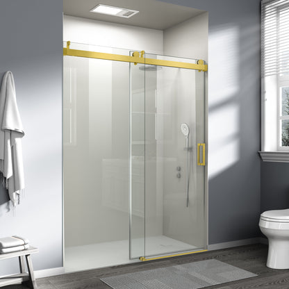 56" – 60" W x 76" H Frameless Soft-Close Single Sliding Shower Door, D01-60