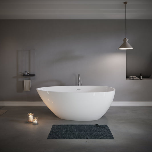 59" Freestanding Solid Surface Soaking Bathtub S02