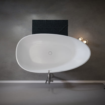 59" Freestanding Solid Surface Soaking Bathtub S02