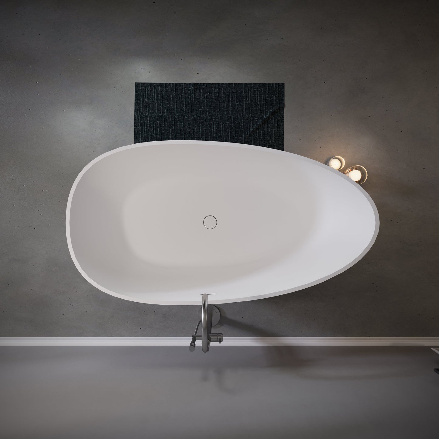 59" Freestanding Solid Surface Soaking Bathtub S02