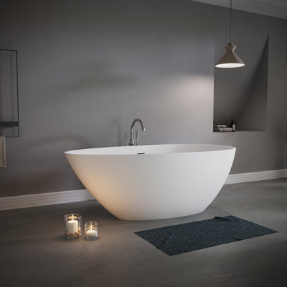 59" Freestanding Solid Surface Soaking Bathtub S02