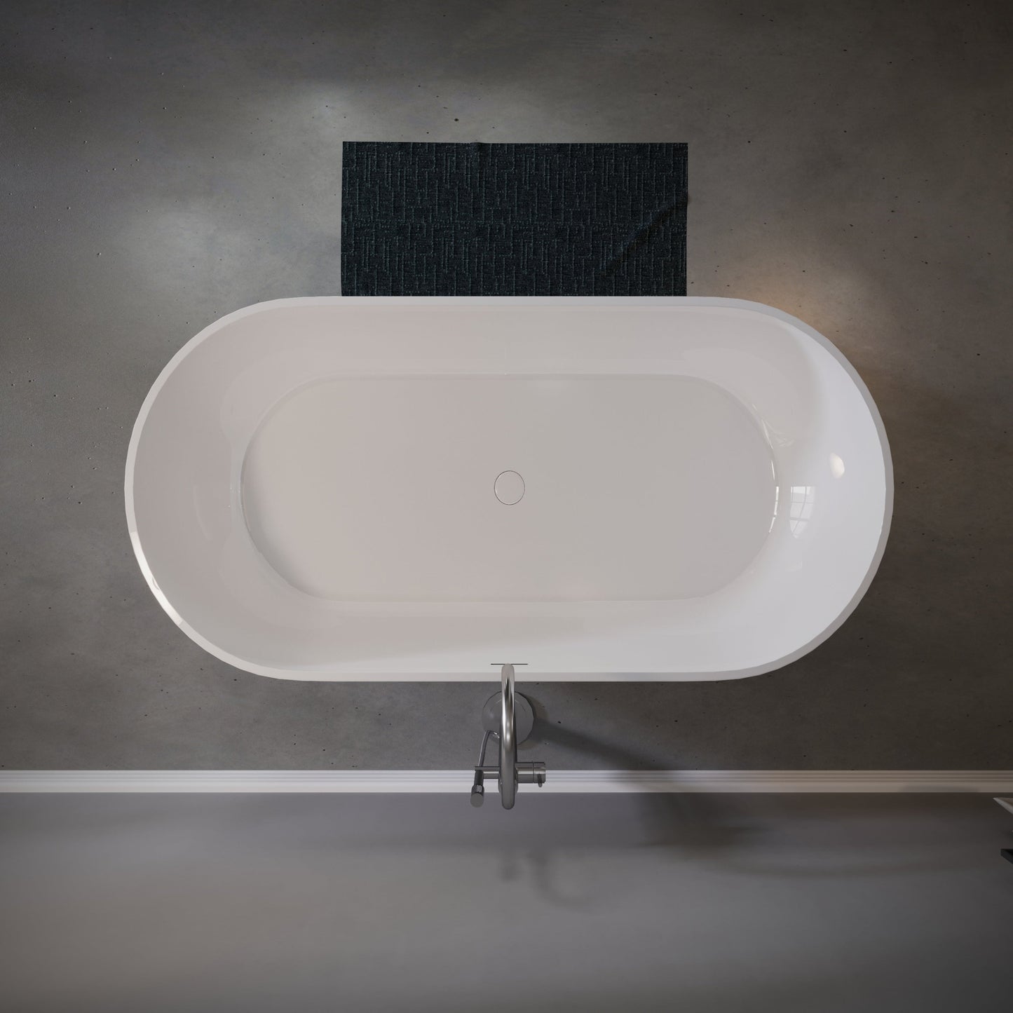 59" Freestanding Stone Resin Deep Soaking Bathtub S03-59