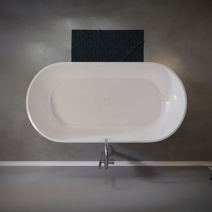 59" Freestanding Stone Resin Deep Soaking Bathtub S03-59
