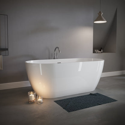 59" Freestanding Stone Resin Deep Soaking Bathtub S03-59