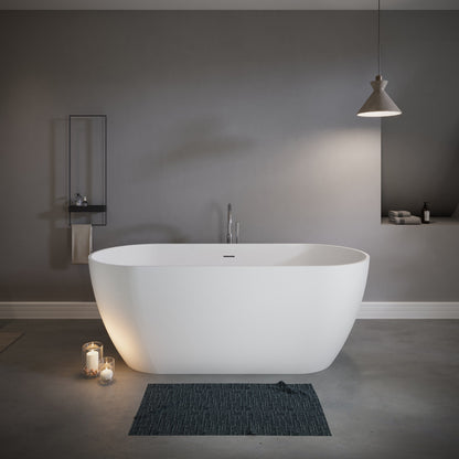 59" Freestanding Stone Resin Deep Soaking Bathtub S03-59