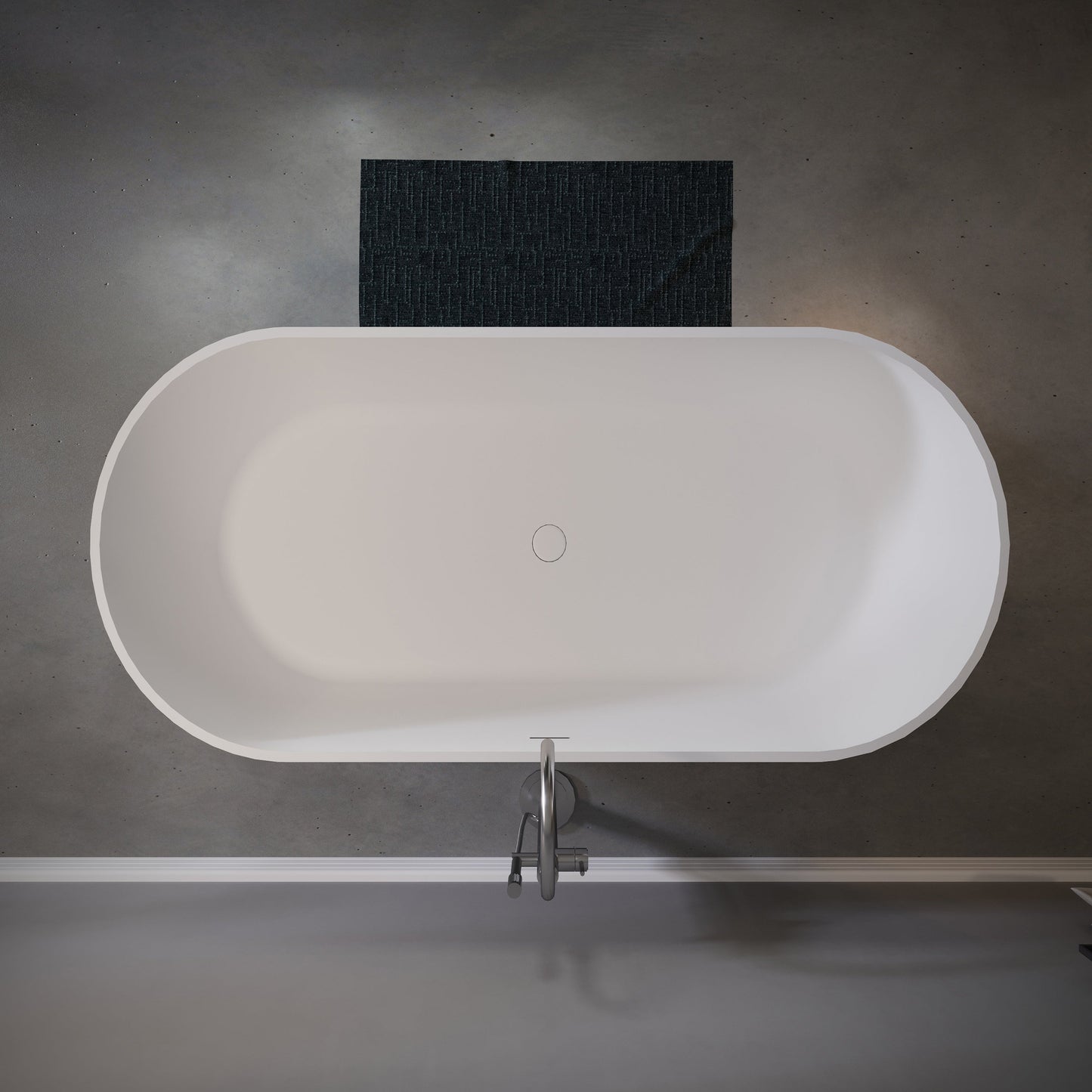 59" Freestanding Stone Resin Deep Soaking Bathtub S03-59