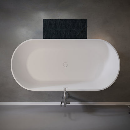 59" Freestanding Stone Resin Deep Soaking Bathtub S03-59