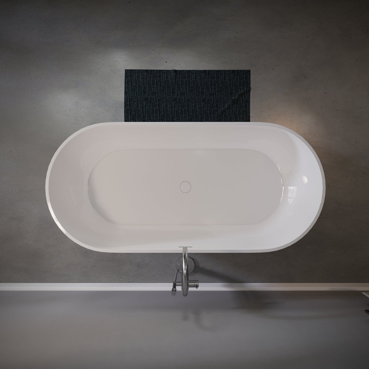 63" Freestanding Stone Resin Deep Soaking Bathtub S03-63