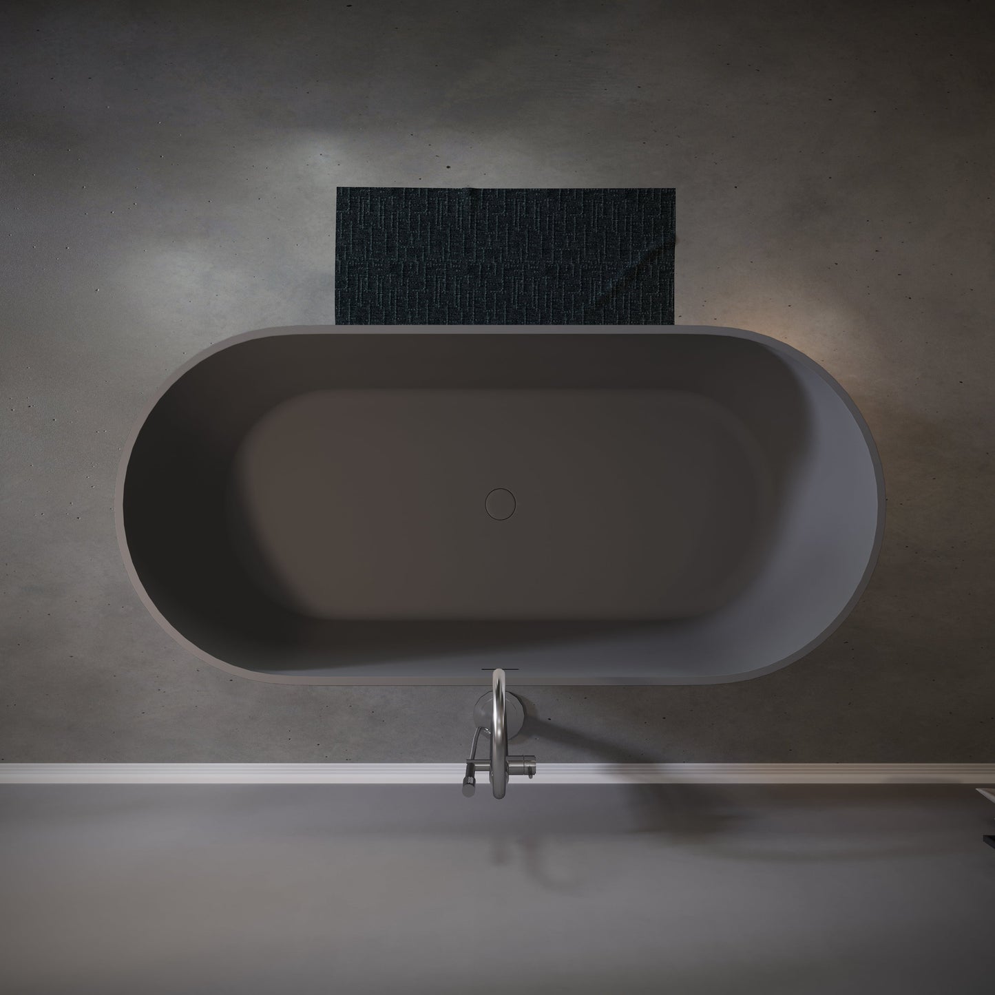 63" Freestanding Stone Resin Deep Soaking Bathtub S03-63