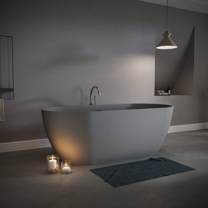 63" Freestanding Stone Resin Deep Soaking Bathtub S03-63