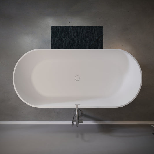 63" Freestanding Stone Resin Deep Soaking Bathtub S03-63