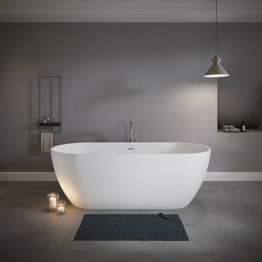 63" Freestanding Stone Resin Deep Soaking Bathtub S03-63