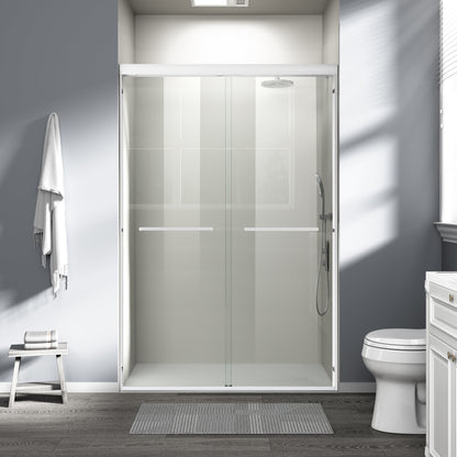 44" - 48" W x 72" H Semi-Frameless Double Sliding Shower Door, D03-48