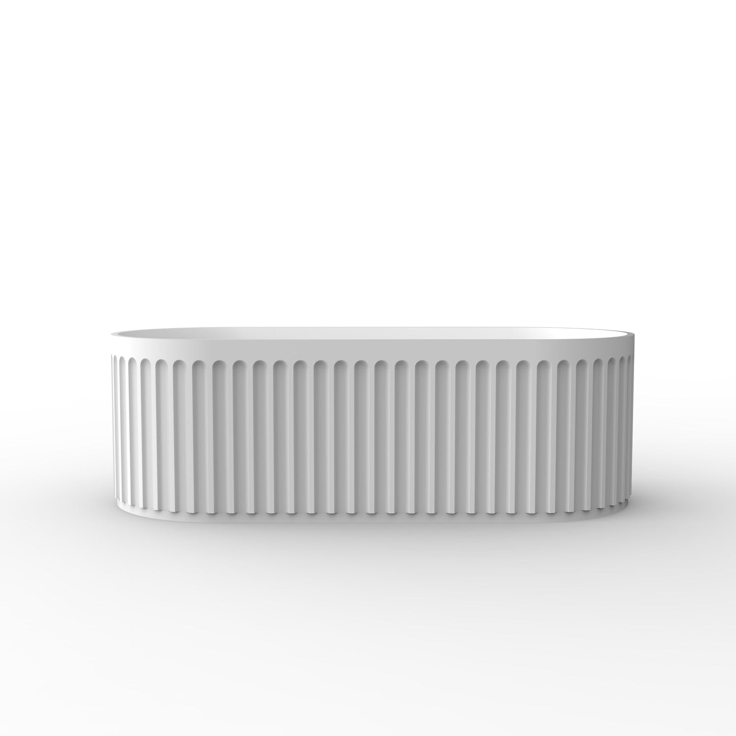 67" Fluted Freestanding Stone Resin Deep Soaking Bathtub S13-67