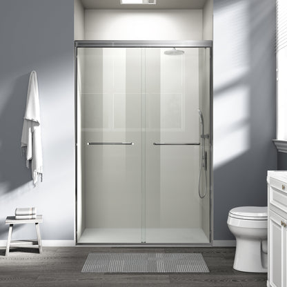 44" - 48" W x 72" H Semi-Frameless Double Sliding Shower Door, D03-48