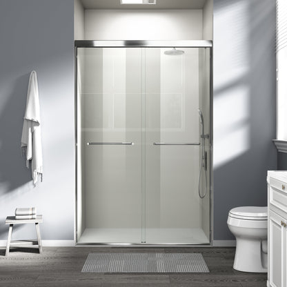 44" - 48" W x 72" H Semi-Frameless Double Sliding Shower Door, D03-48
