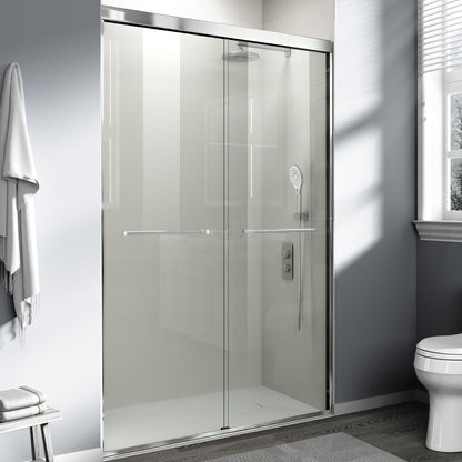 44" - 48" W x 72" H Semi-Frameless Double Sliding Shower Door, D03-48