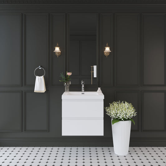 24" Angela - Floating Bathroom Vanity Glossy White