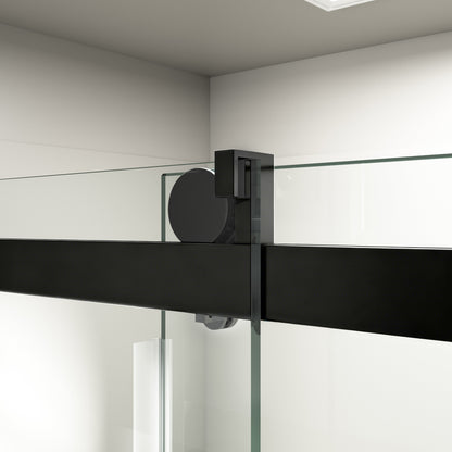 56" – 60" W x 76" H Frameless Soft-Close Single Sliding Shower Door, D01-60