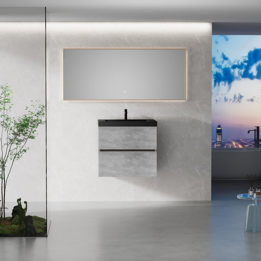 24" Edi - Modern Wall-mounted Bathroom Vanity V12-24GR