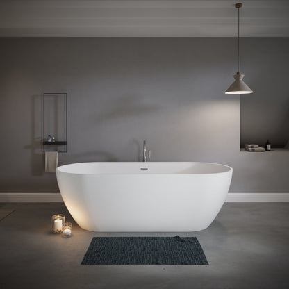 69" Freestanding Stone Resin Deep Soaking Bathtub S03-69