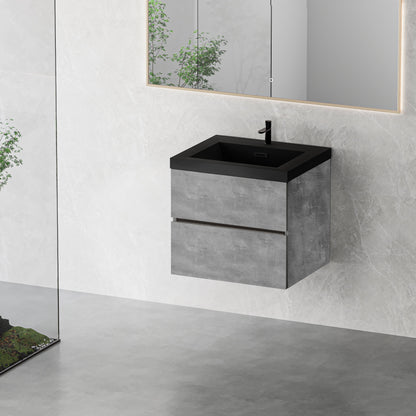 24" Edi - Modern Wall-mounted Bathroom Vanity V12-24GR