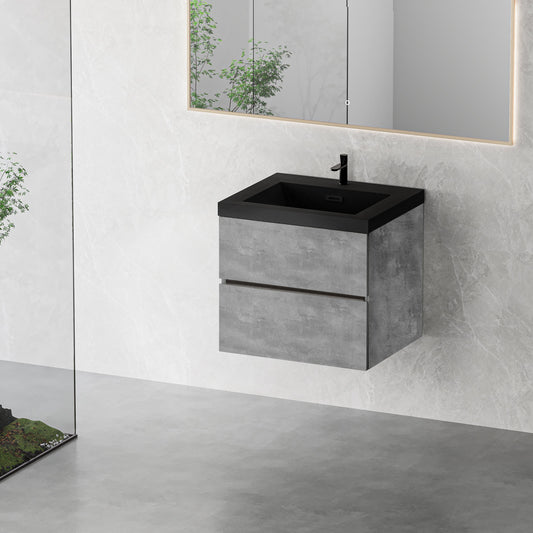 24" Edi - Modern Wall-mounted Bathroom Vanity V12-24GR