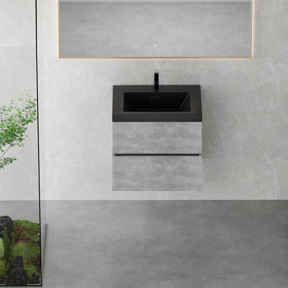 24" Edi - Modern Wall-mounted Bathroom Vanity V12-24GR